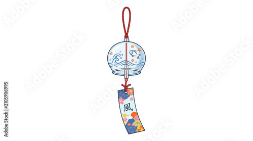 Konstfotografi Decorative Glass Wind Chime with Summer Motifs