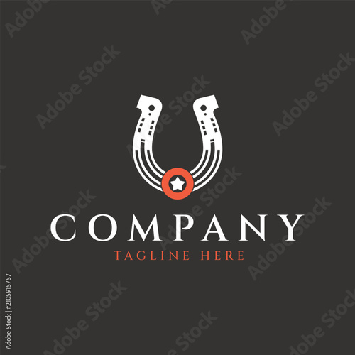 Horse shoes logo design template