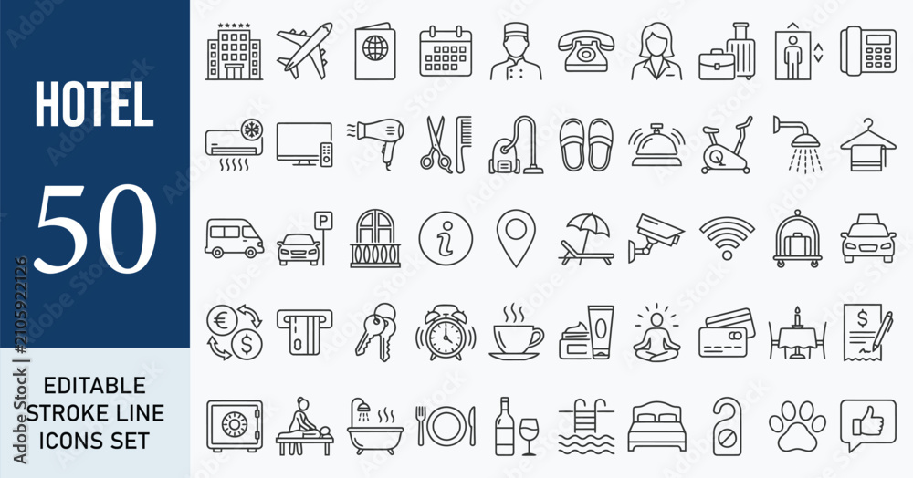 Foto Hotel icon set