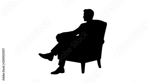 Man sitting in chair silhouette 