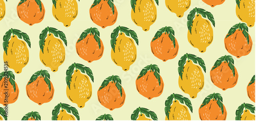 Vector illustration. Seamless fruit pattern.	
