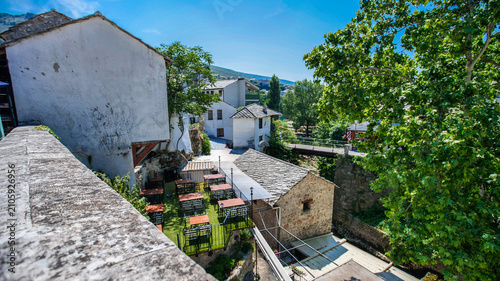 mostar an ancient Bosnian city nestled among green mountains and rivers—a tourist destination.