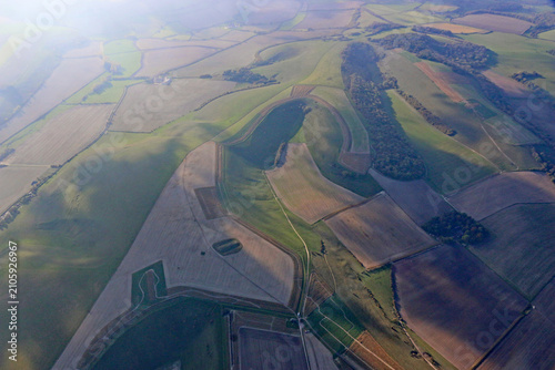 Aerial view of the fields in Wiltshire	