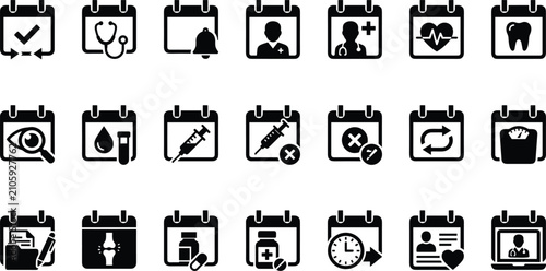 Set of medical calendar icons