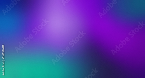 Abstract texture green purple gradient background with bright light beam, soft blurred indigo turquoise backdrop, film grain effect.