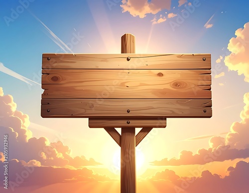 Wooden cross against vibrant sunset sky.