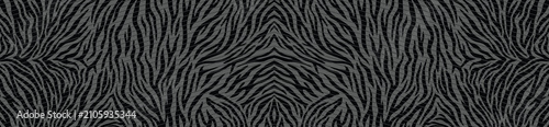 Modern zebra skin pattern background with abstract black and dark grey thin. Wild animal pattern vector illustration
