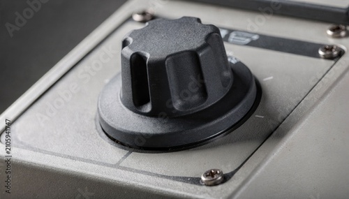 Medium shot capturing a glovefriendly rotary switch knob assembly on a testing device emphasizing ergonomic design and ease of use in industrial insulation resistance measurement.