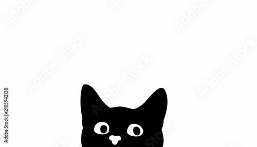Quadro su tela Cat silhouette appears at the bottom of the frame creating a playful and minimalist graphic element
