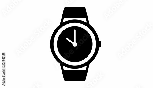 Photos Watch face serves as a minimalist icon representing timekeeping and precision in modern horology design
