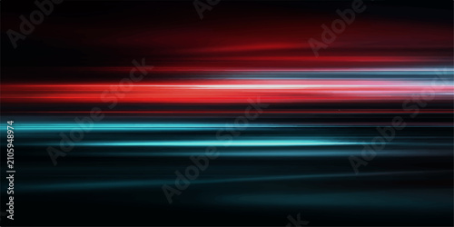 Obraz na płótnie Abstract streaks of vibrant red and cool blue light streak across a dark, enigmatic background, creating a sense of dynamic movement and futuristic energy