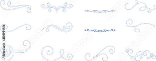 Canvas Print Vintage Swirl Ornament Icon set Vector Decorative Flourish Elegant Filigree Scro