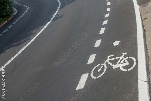 Cycle path in the city of Bergamo