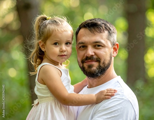 Happy couple embracing in a lush green park.