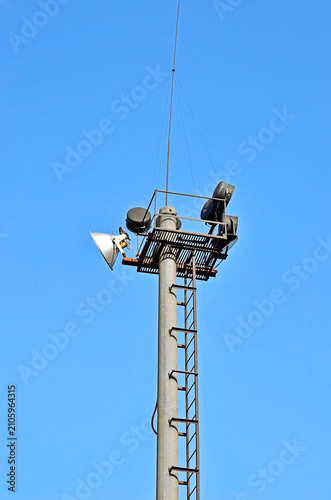 Konstfotografi Industrial lighting mast with floodlight