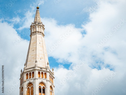 Ghirlandina tower. An iconic symbol of Modena and a UNESCO World Heritage site