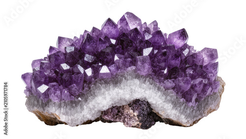 Принти на полотні Isolated beautiful natural purple amethyst crystal cluster geode precious gemsto