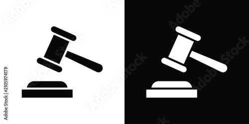 Obraz na płótnie Auction icon flat symbols pack