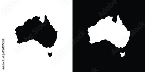 Fotografie Australia map icon flat symbols pack