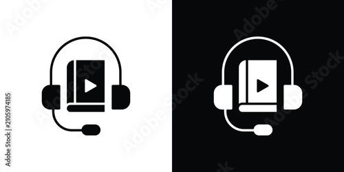 Foto Audiobook icon flat symbols pack