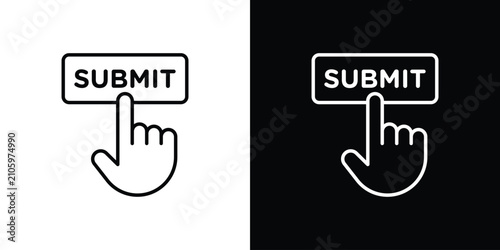 Submit button icon simple elements series