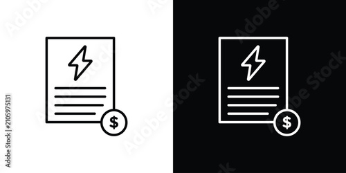 Energy utility bill icon simple elements series