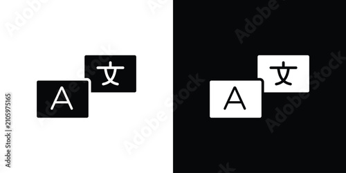 Schilderij op canvas Language icon flat symbols pack
