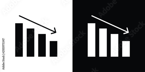 Bild auf Leinwand Negative trend icon flat symbols pack