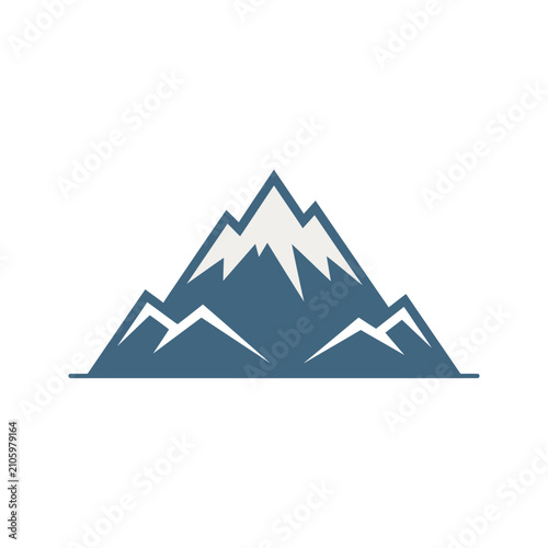 Foto Mountain Peaks Snowy Landscape Icon Graphic.