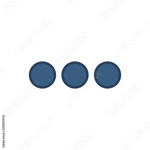 Three Dark Blue Round Objects Side.