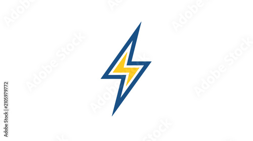 Electricity symbol with yellow and blue.