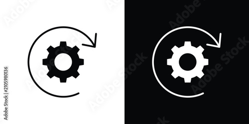 Obraz na płótnie Recovery gear icon lineart symbols pack. EPS10