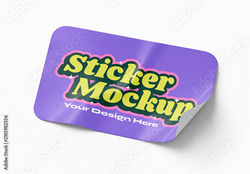 Rounded Sticker Studio Mockup