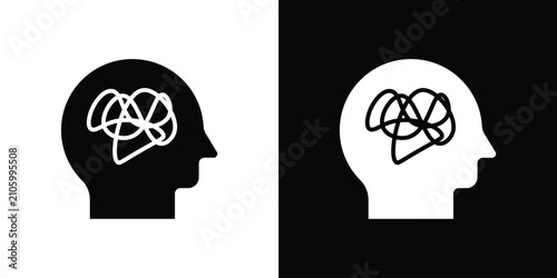 Foto Mental disorder icon minimal artwork collection
