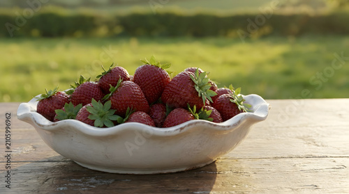 fresh strawberries in a bowl