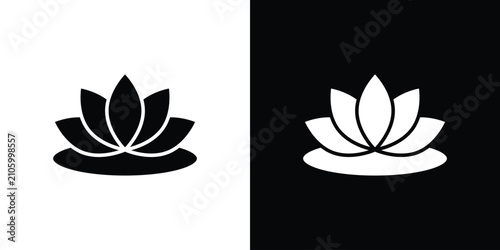 Foto Water lily icon lineart symbols pack. EPS10