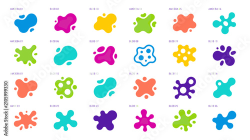 Foto Colorful Abstract Organic Shapes Collection