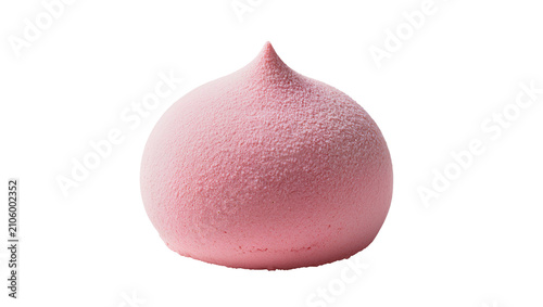 Fotografie Isolated delicate pastel pink dessert with a velvety texture and a graceful poin