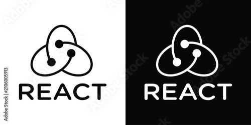 Schilderij op canvas React icon