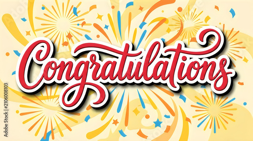 Congratulations text with firework style background elements congratulations fireworks celebration