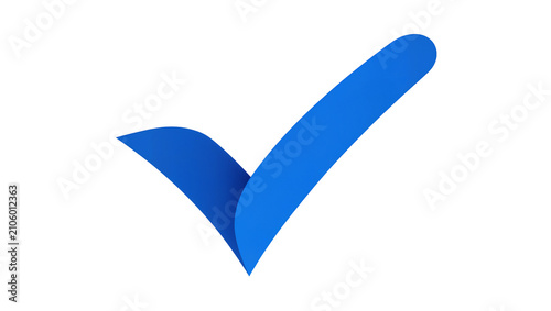 Fotografie Isolated modern blue checkmark icon signifying approval correctness and task com