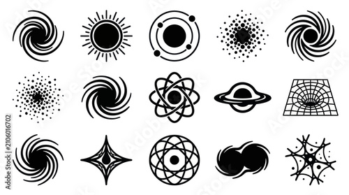 Collection of Cosmic and Abstract Celestial Body Icons.
