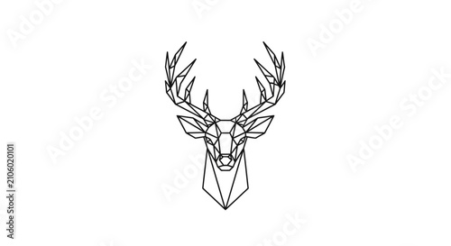 Bild auf Leinwand Minimalist geometric deer head line art logo.