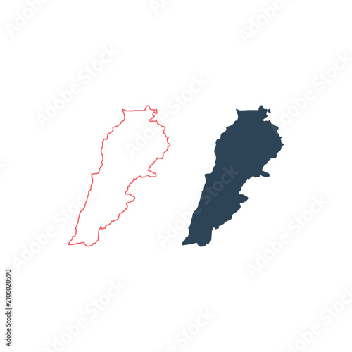 Lebanon map icons set Asia logo design illustration