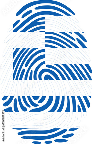 Greece Flag Fingerprint Identity Vector Greek DNA Heritage Graphic