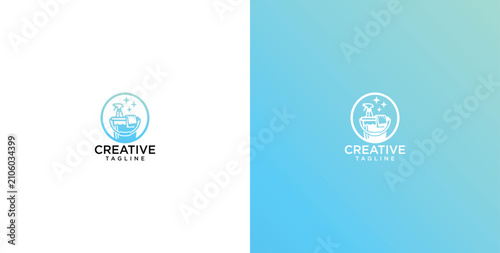 Fotografie Abstract logo depicting a creative process, symbolizing growth, innovation, and