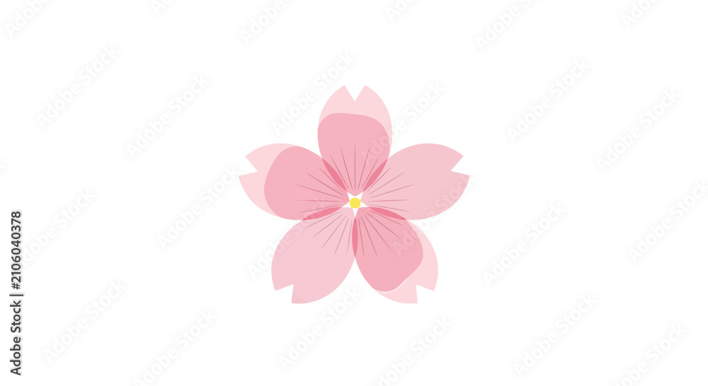 Fototapeta premium Pink cherry blossom sakura flower icon.