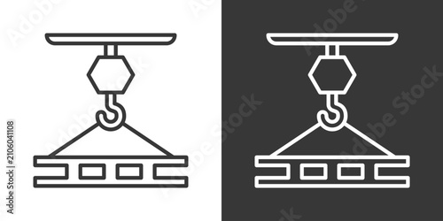 Crane Operations Icon Set Vector Collection Isolated In Black And White