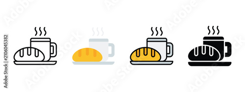 Hotel Breakfast Icon for Hospitality Dining and Guest Room Services