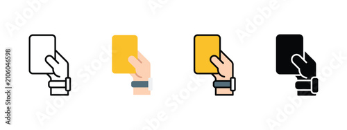 Yellow Card Icon for Football Fouls and Referee Match Decisions
